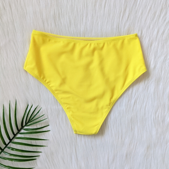 Bright Yellow high waisted bikini bottom - Picture 2 of 5